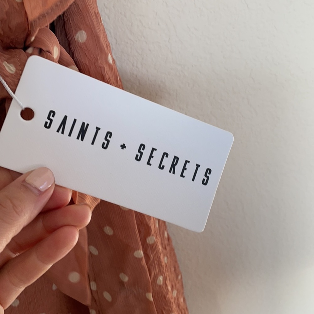 SOLD Saints & Secrets Polka Dot Rose Dress - Picture 3 of 4